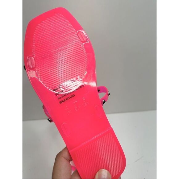 Dolce Vita Jelly Sandals Womens Size 6‎ Neon Pink Slip On Shoes NEW - Picture 10 of 11